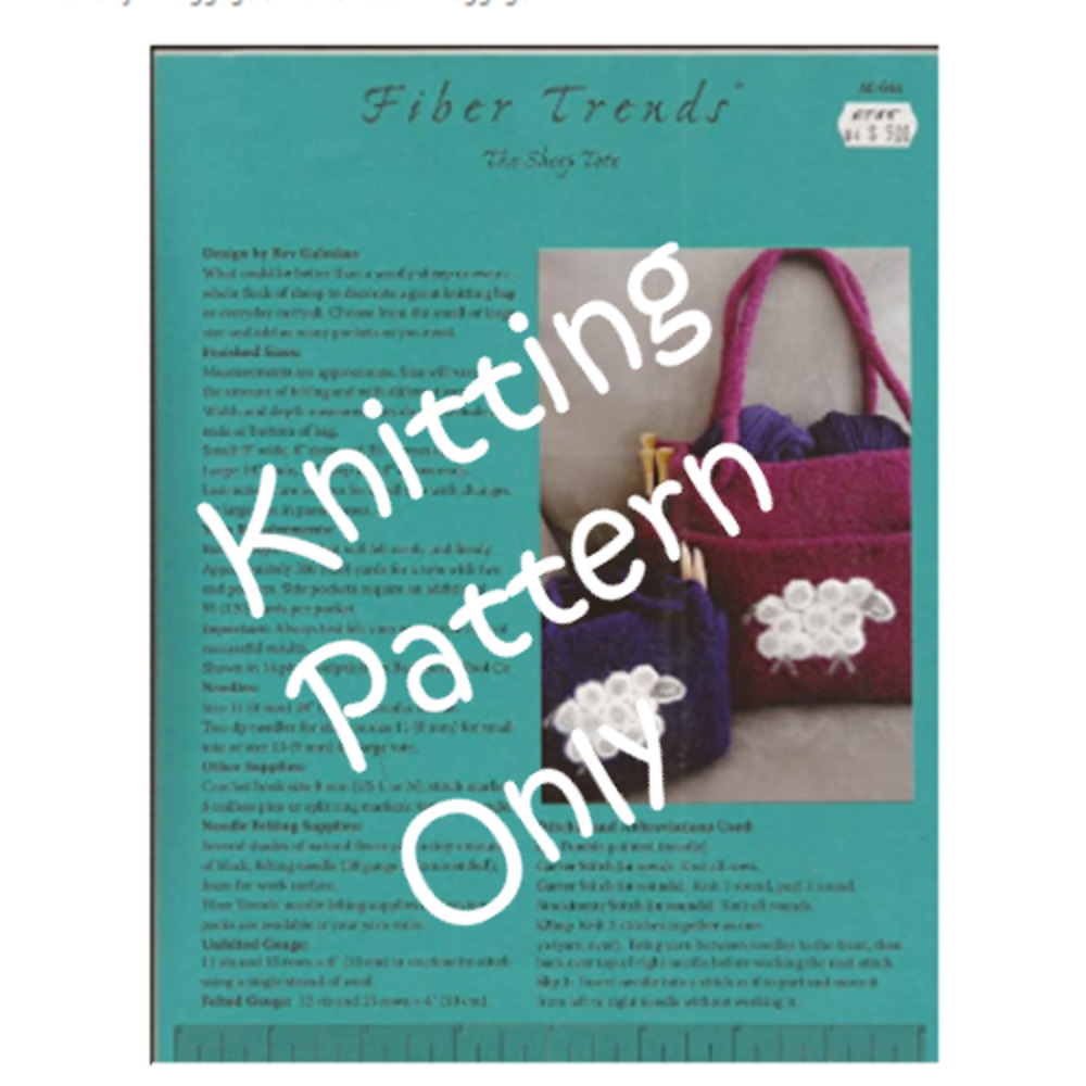 New The Sheep Tote Fiber Trends Felted Bag Purse Knitting Pattern AC-64x - Picture 1 of 2
